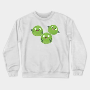 Funny Brussels sprouts vegetables cartoon Crewneck Sweatshirt